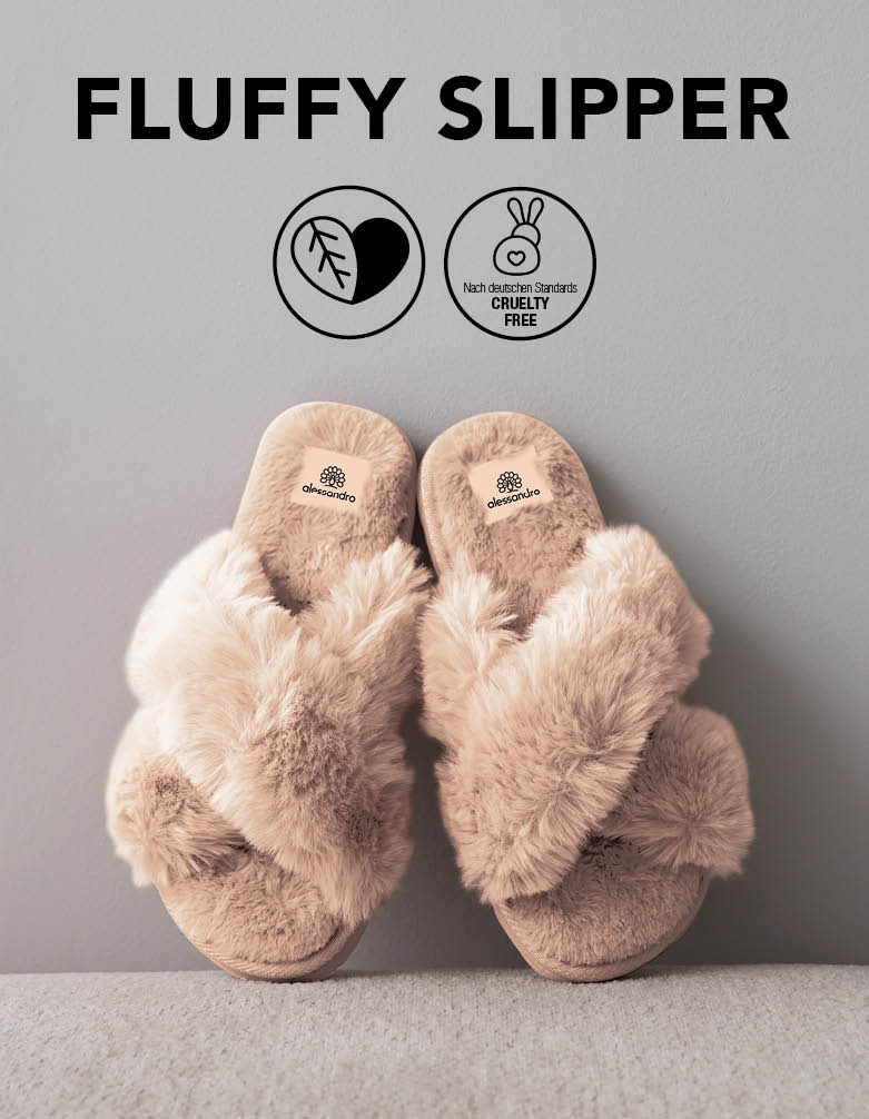 Fluffy Slipper, Slipper fluffy -  Pantoffeln aus Kunstfell